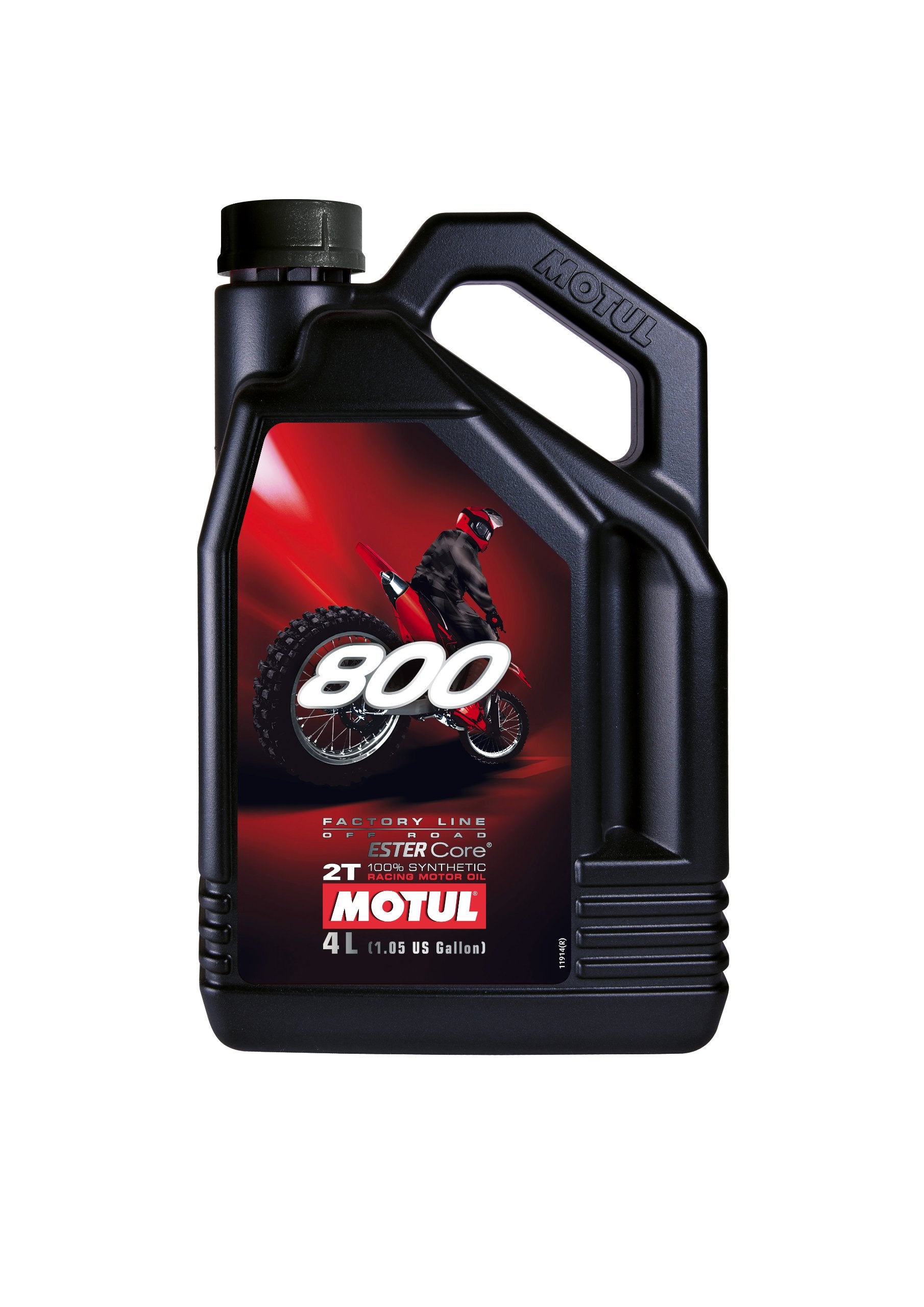 Motul 800 2T Factory Line Off Road 2-Takt-Öl - 4 L, roter Kunststoffkanister. Schmiert Off Road 2-Takt-Motoren.