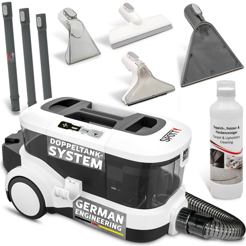 SPRiNTUS SPOTTY Nasssauger Polster- & Teppichreiniger – 170mbar. Kompaktes, blaues Gerät. Reinigt Polster & Teppiche nass.