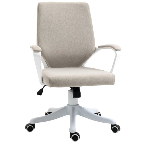 Vinsetto Bürostuhl Beige Weiss. Ergonomischer Schreibtischstuhl in Beige und Weiss zum gesunden Sitzen am Arbeitsplatz.