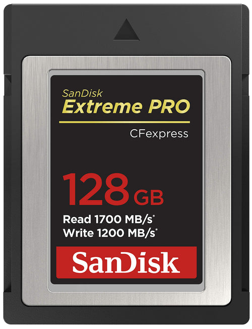 SanDisk Extreme Pro CFexpress Speicherkarte Typ B - 128 GB, schwarz. Speichert Mediendaten für Kameras.