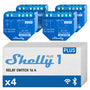 Shelly Plus 1 WLAN Bluetooth Smart Relais Schalter - 4er Pack