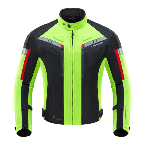 Zyxformis Motorradjacke Herren Tourenjacke – Wasserdicht, Protektoren. Robuste, mehrlagige Jacke schützt Motorradfahrer auf langen Touren.