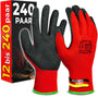 MK-Glove Abriebfeste Arbeitshandschuhe Latex Grösse 10 (240 Paar). Griffige Handschuhe mit Latex-Beschichtung für Abriebschutz.