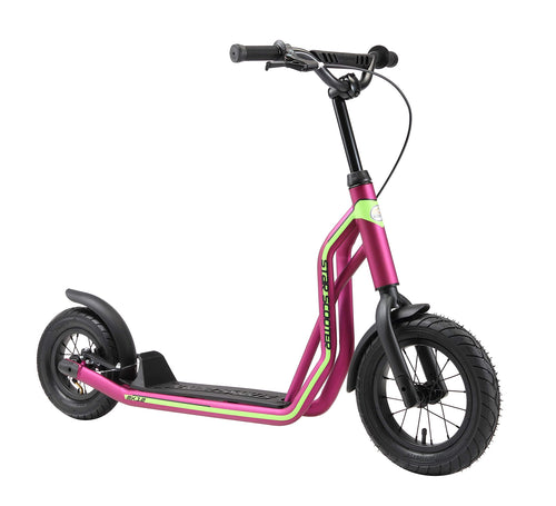 STAR SCOOTER Mixed City Tretroller 12/10 Zoll - Berry. Beerenfarbener Tretroller mit 12 Zoll Vorderrad und 10 Zoll Hinterrad zum Fahren in der Stadt.