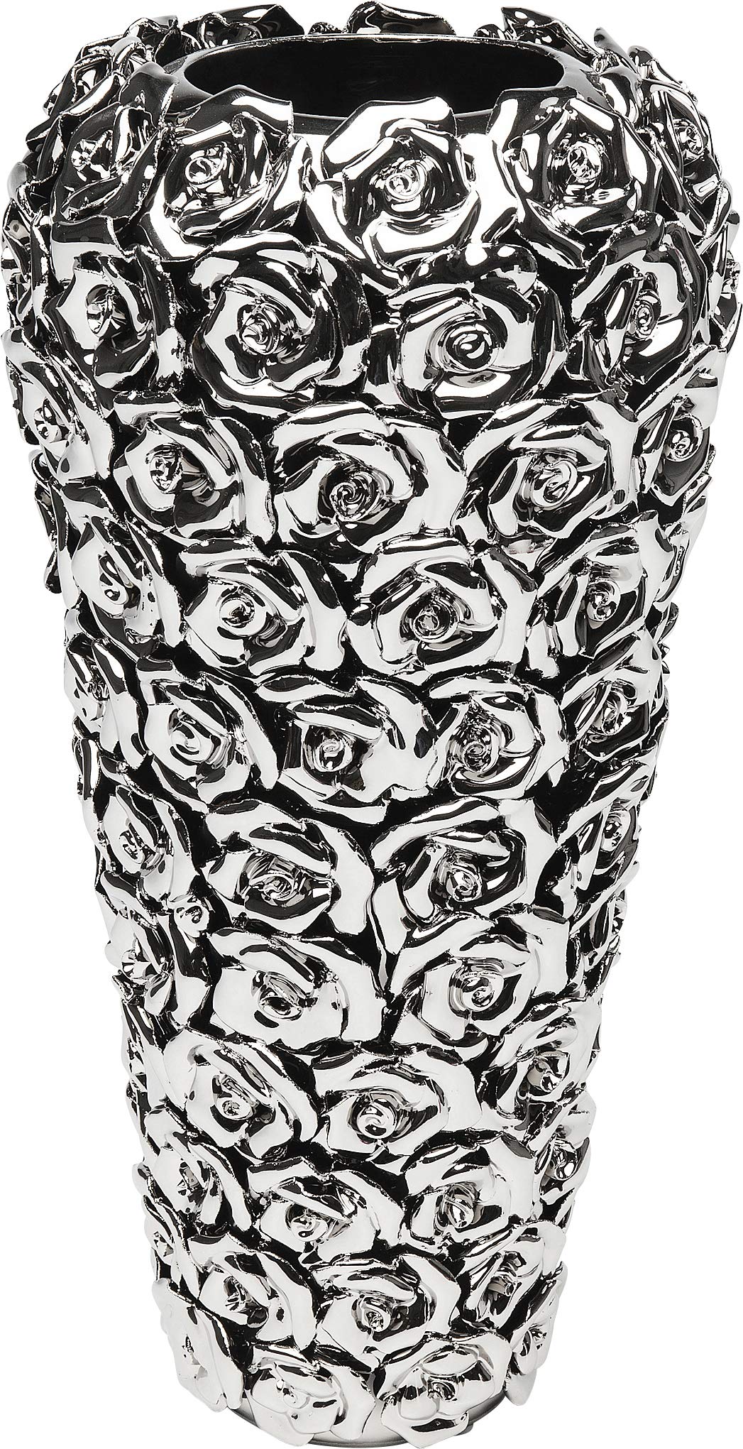 Kare Design Vase Rose Silber Steingut Vintage Dekorationsvase: Rosasilberne Steingutvase Vintage. Für Blumenarrangements oder als Zierobjekt.