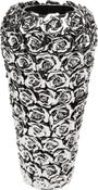 Kare Design Vase Rose Silber Steingut Vintage Dekorationsvase: Rosasilberne Steingutvase Vintage. Für Blumenarrangements oder als Zierobjekt.