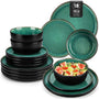 vancasso PLAYA Steingut Geschirrset 18-tlg für 6 Personen - Grün