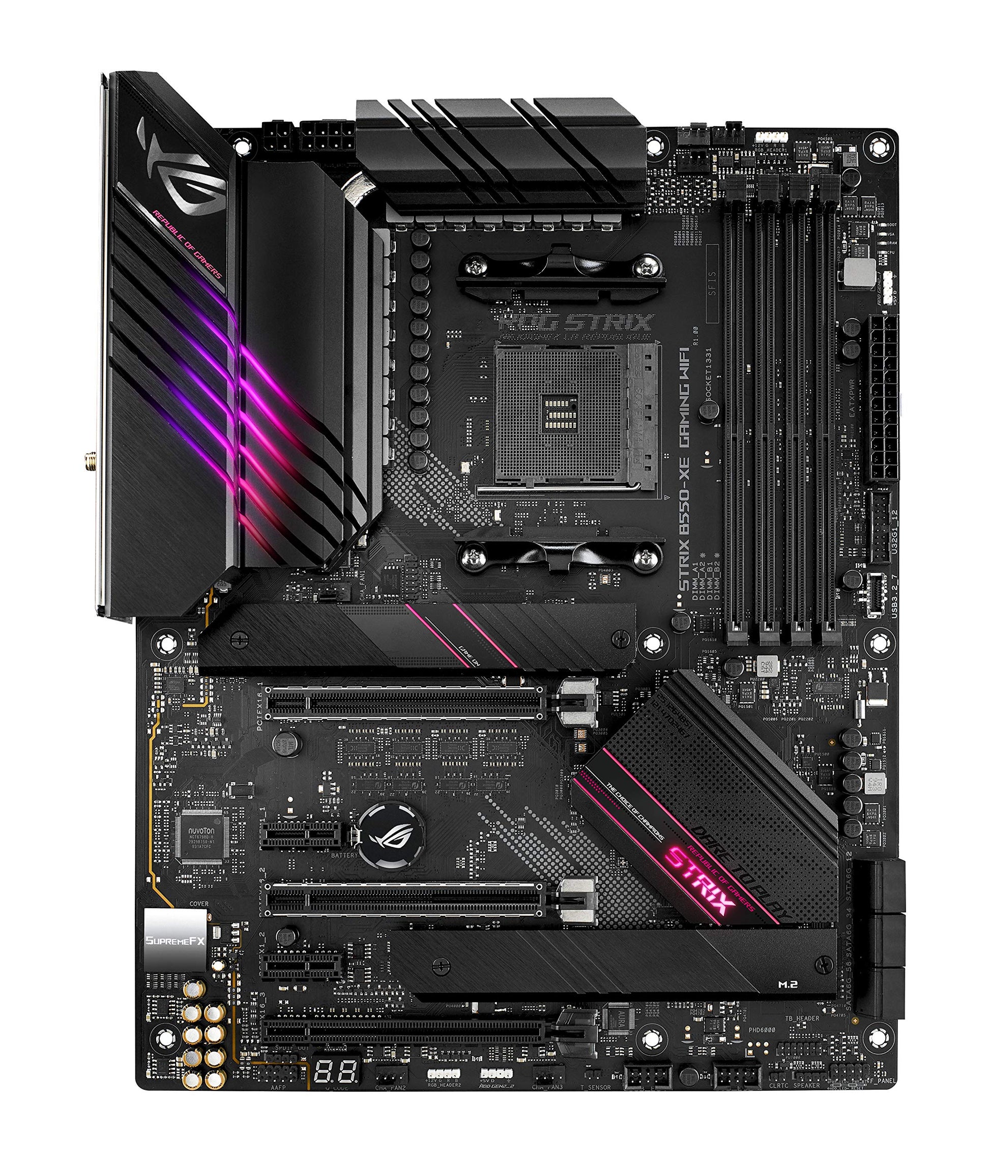 ASUS ROG Strix B550-XE Gaming WiFi Mainboard AM4 ATX: Schwarz, mit AM4-Sockel. Zentrale Platine für Gaming-Komponenten.