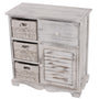 Mendler Kommode mit 3 Körben - Shabby-Look Weiss. Rechteckige Kommode mit drei Flechtkörben zur Aufbewahrung von Textilien und Utensilien.