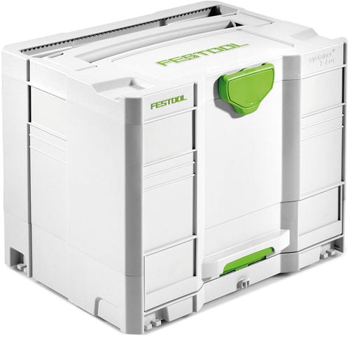 Festool Systainer T-LOC SYS-COMBI 3 - Werkzeugkoffer. Anthrazitfarbener Systainer mit Schublade und Deckelfach für Werkzeug- und Kleinteile-Transport.