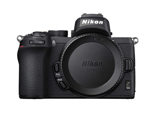 Nikon Z 50 Spiegellose Systemkamera Gehäuse DX-Format. Schwarzes, kompaktes Gehäuse zur Aufnahme digitaler Fotos und Videos.