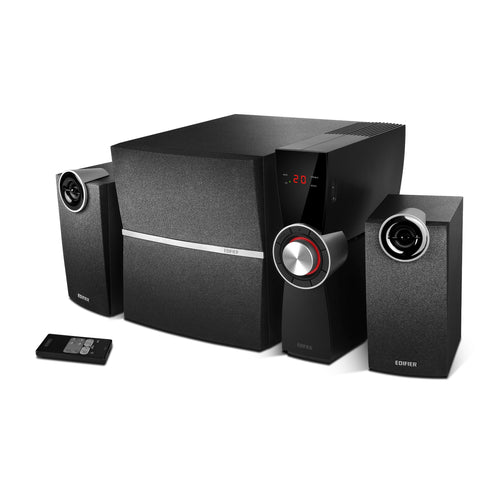 EDIFIER C2XD 2.1 Lautsprechersystem - Optischer Eingang, schwarzes Set mit Subwoofer und Satelliten für Audio.