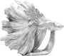 Kare Design Betta Fish Deko Figur: Silberne Figur in Form eines detailreichen Kampffisches. Dient als Dekorationsobjekt.