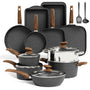 Kitchen Academy Induktions Töpfe Set – Granit 17-teilig Schwarz