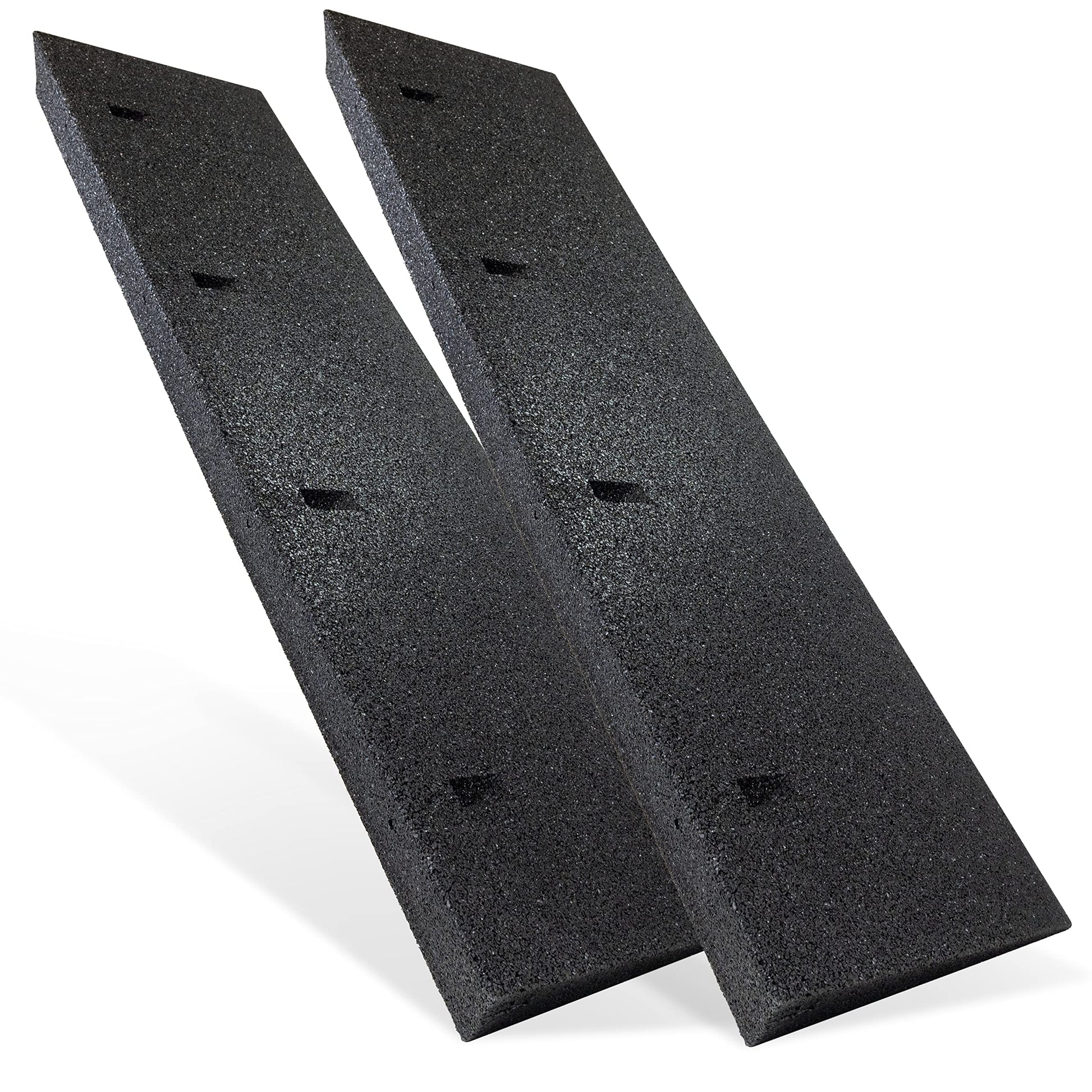 Bordsteinrampe Gummi, schwarzer 2er Auffahrkeil (100x7cm). Erleichtert das Überfahren von Bordsteinkanten für Fahrzeuge.