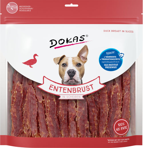 DOKAS Getreidefrei Entenbrustfilet Hundesnack - 900 g (4er Pack)