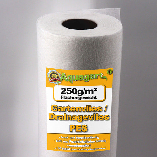 Aquagart Unkrautvlies Drainagevlies - 250g PES weiss 40m²