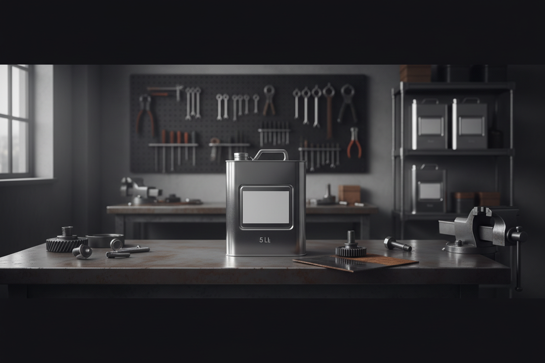 Owatrol Rostschutz Öl 5L Kanister in professioneller Werkstattumgebung mit Metalloberflächen