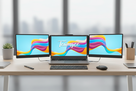 Teamgee Triple Screen Extender 14 Zoll Laptop Monitor Erweiterung für mobiles Arbeiten