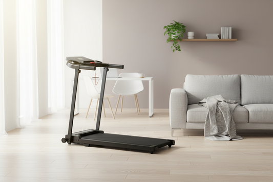 Klappbares Walking Pad Laufband in modernem Wohnraum