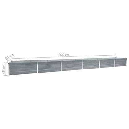 vidaXL Hochbeet Pflanzkasten Stahl 600x80x45cm Grau