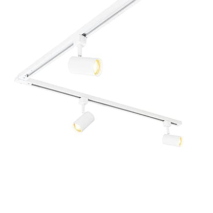 QAZQA Schienensystem Komplettset – weisser Deckenspot 5-flammig