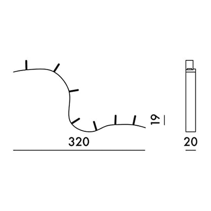 Kartell Bookworm Flexibles Bücherregal – Grau, 320 cm