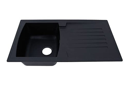 Respekta Boston Mineralitespüle – schwarz, 1 Becken, 86x50 cm