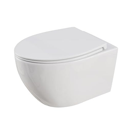 HOROW Hänge-WC Set D-Form 52 cm – Absenkautomatik WC-Sitz