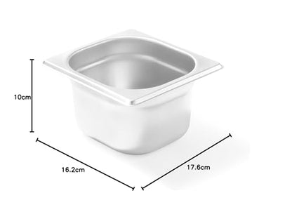 HENDI Gastronormbehälter GN 1/6, 1,6L, Edelstahl – 10er Pack