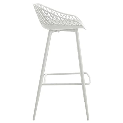 IREK Barhocker Kunststoff Retro-Design - Weiss, 2er-Pack