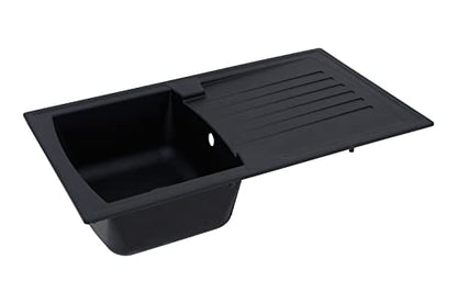 Respekta Boston Mineralitespüle – schwarz, 1 Becken, 86x50 cm