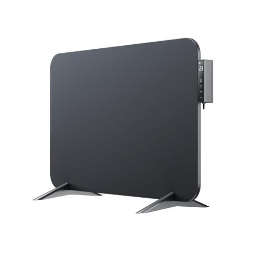 BR Bringer Metall Infrarotheizung 450W Smart - Schwarz. Rechteckiges, schwarzes Metallpaneel für effiziente Infrarot-Raumbeheizung.