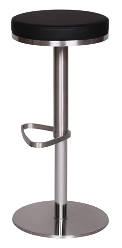 FineBuy Barhocker Edelstahl höhenverstellbar 57-82 cm