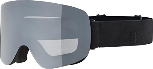 ALPINA Penken OTG Skibrille - Black Matt: Schwarze, rahmenlose Skibrille. Ermöglicht das Tragen von Korrektionsbrillen und schützt die Augen beim Skifahren.
