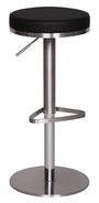 FineBuy Barhocker Edelstahl höhenverstellbar 57-82 cm. Runder Sitz, Tellerfuß. Höhenverstellbare Sitzgelegenheit für Bartische.