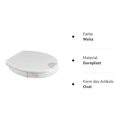 Novara Plus WC Sitz Erhöhung - 5 cm Duroplast Absenkautomatik