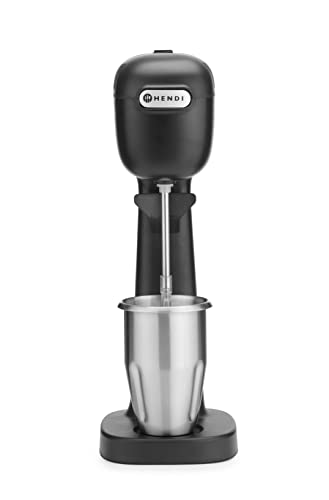 HENDI Milchshake Maker Getränkemixer mit 2 Mixbechern – Schwarz