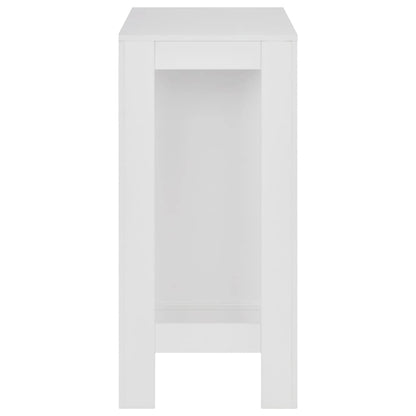 vidaXL Bartisch mit Regal – Stehtisch Küchentheke Weiss