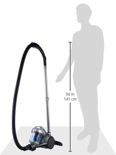 Amazon Basics Zylinder-Staubsauger – 700 W, Beutellos, Schwarz/Blau