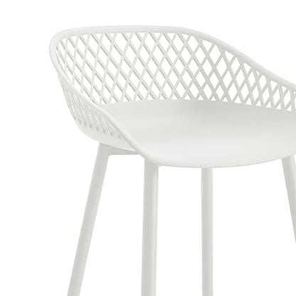 IREK Barhocker Kunststoff Retro-Design - Weiss, 2er-Pack