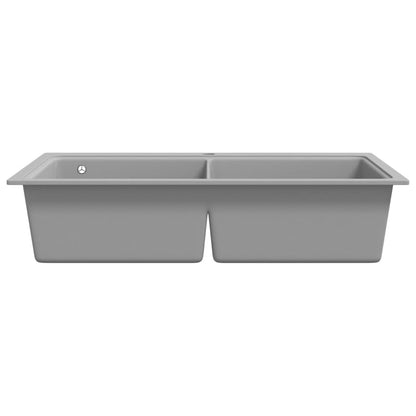 vidaXL Doppelbecken Granitspüle Küchenspüle 860x510mm