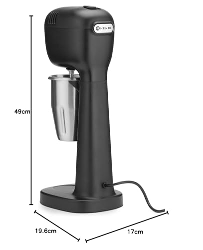 HENDI Milchshake Maker Getränkemixer mit 2 Mixbechern – Schwarz