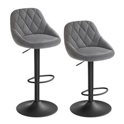 WOLTU Barhocker 2er Set – höhenverstellbar, drehbar, Dunkelgrau