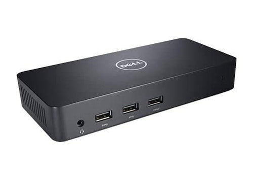 Dell D3100 USB 3.0 Ultra HD Triple Video Dockingstation, schwarz, kompakt. Erweitert Laptop-Konnektivität für drei UHD-Monitore, USB, LAN.