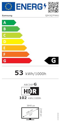 Samsung QLED Q7F 4K Smart TV - 43 Zoll Quantum Dot