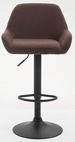 CLP Braga Barhocker 2er Set Stoff braun Gestell schwarz