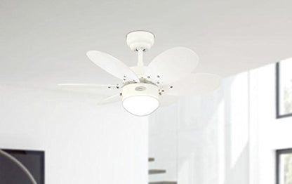 Turbo II 78673 76cm Deckenventilator - Weiss mit Leuchte