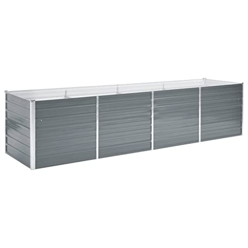 vidaXL Hochbeet Stahl 320x80cm Grau - Gartenbeet