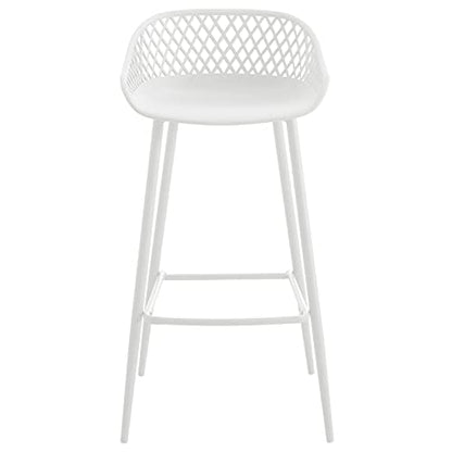 IREK Barhocker Kunststoff Retro-Design - Weiss, 2er-Pack